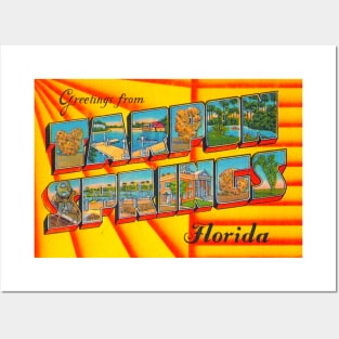 Greetings from Tarpon Springs Florida, Vintage Large Letter Postcard Posters and Art